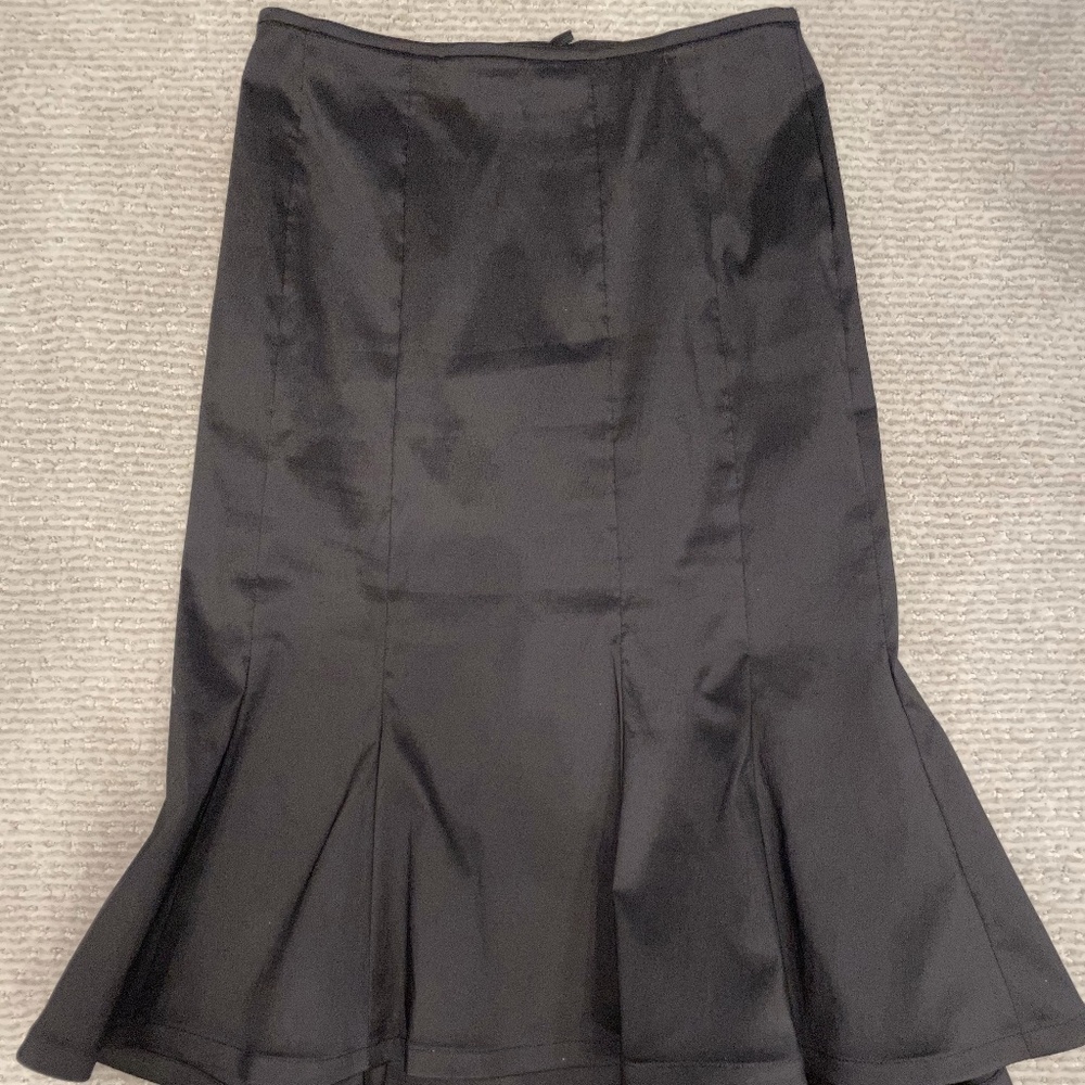 TADASHI TAFFETA BLACK PENCIL GORED SKIRT